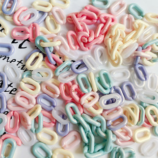 Acrylic chain 15mm colorful macaron chain buckle ring can be set U-shaped hardware luggage chain accessories