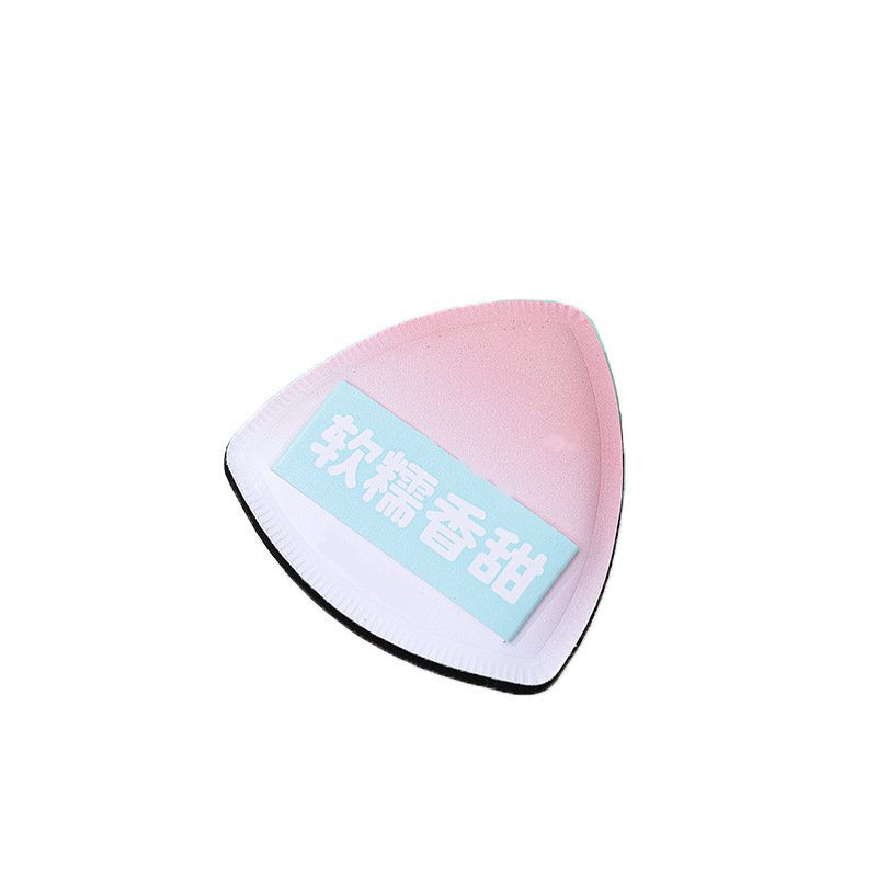 Puff triangular, algodón de azúcar, súper suave, grueso, seco y húmedo, amor de doble uso, doble cinta, flocado, polvo suelto, esponja de maquillaje, cojín de aire