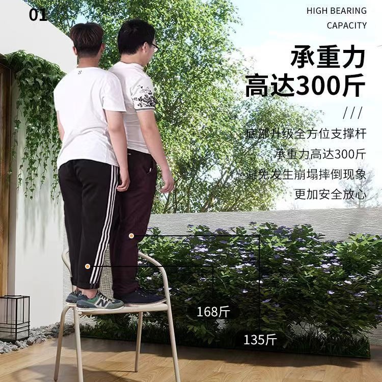 Metal backrest chair bar imitation bamboo armchair rattan chair leisure chair balcony table chair stool production and wholesale