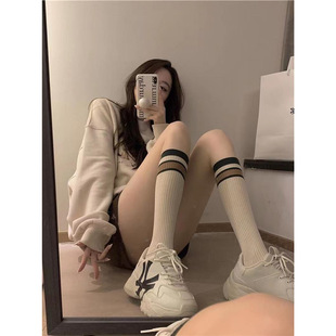 Jk Academic Style All-match Stockings Spice Girls Simple Solid Color Calf Socks Japanese-style Korean-style Slimming Calf Socks