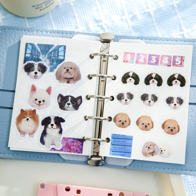 Mr. Paper pegatinas de hoja plana serie de pegatinas de cabeza gorda adorable animal tarjeta de mano material cortado pegatinas de forma especial