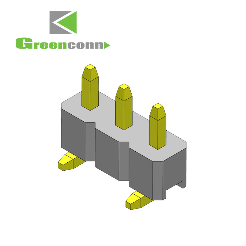 greenconn排针 Pin距2.00mm单排单塑 90度弯脚2-40Pin排针连接器
