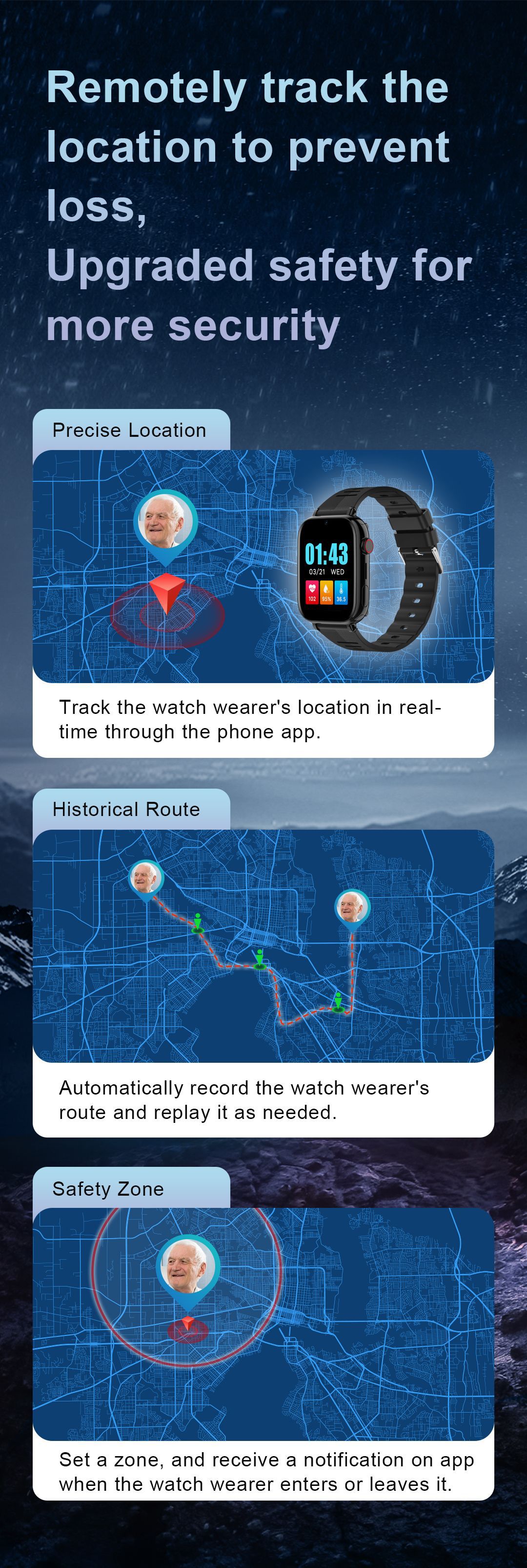 Cross-border e-commerce overseas version anti-wandering location, language video, elderly wristband, English version, health undefined