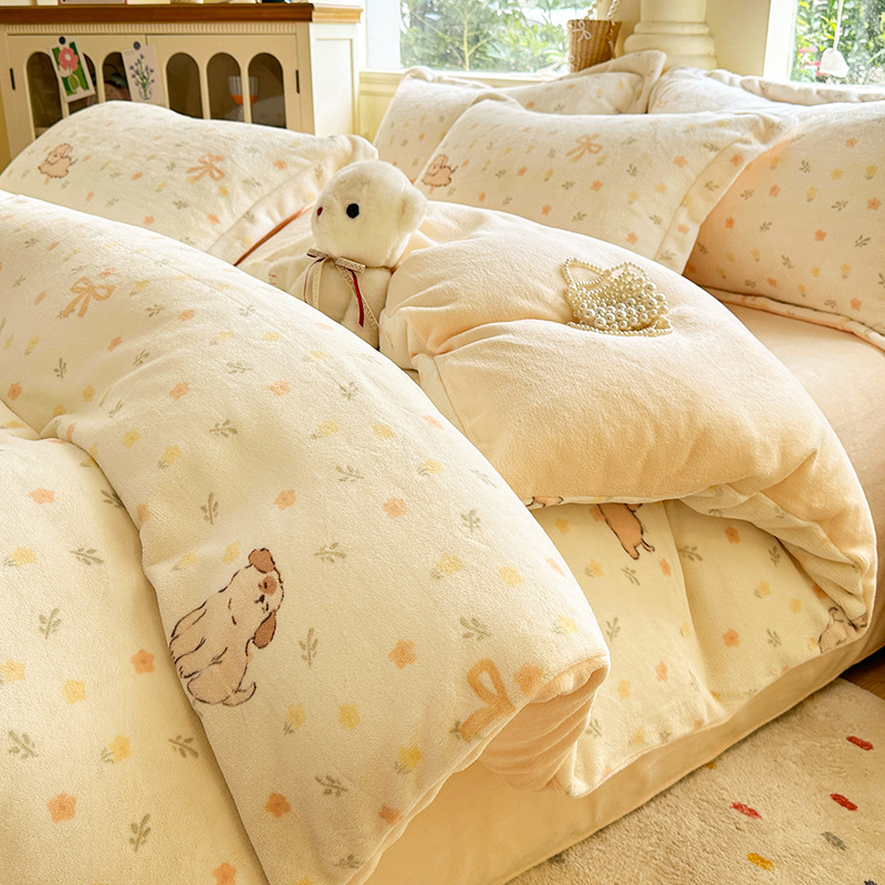 Invierno flor de leche de invierno cubierta de edredón 150x200 invierno flange coral cubierta de edredón individual más edredón