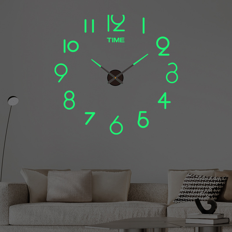 Nordic Punch-Free creativo grande DIY Reloj de pared simple sala de estar entrada mudo reloj 3D personalizado reloj decorativo