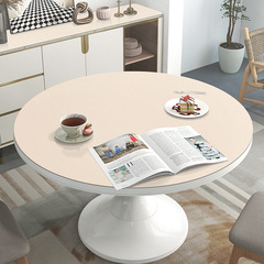 Suede leather table mat waterproof, waterproof and oil-proof tablecloth household round table dining table mat thermal insulation mute cuttable mat