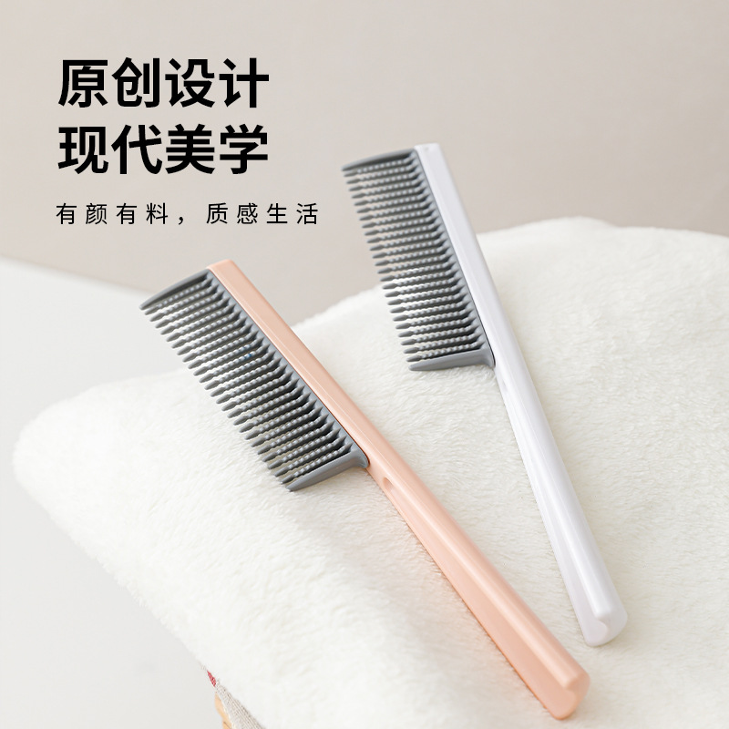 Venta caliente transfronteriza peine de peluquería portátil peine de pelo largo para niñas peine de dientes densos peine de pelo rizado antiestático peine esponjoso extraíble