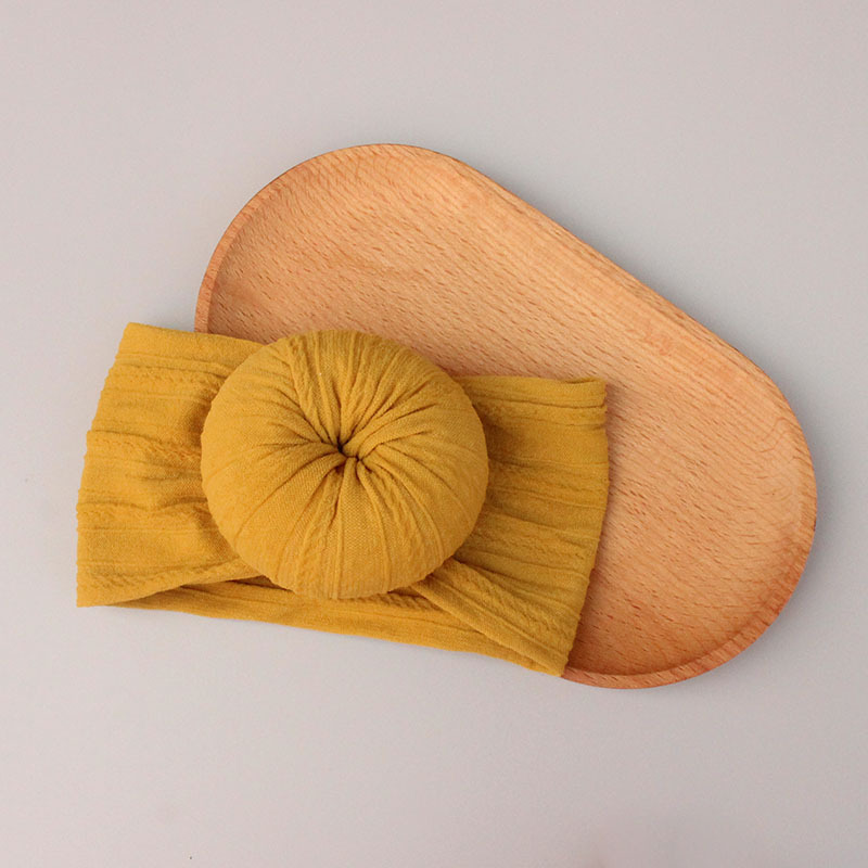 심황 도넛 자카드 헤어 밴드