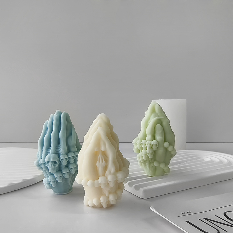 Estereoscópico cráneo gesto bananas molde diy Halloween cráneo strip molde de decoración