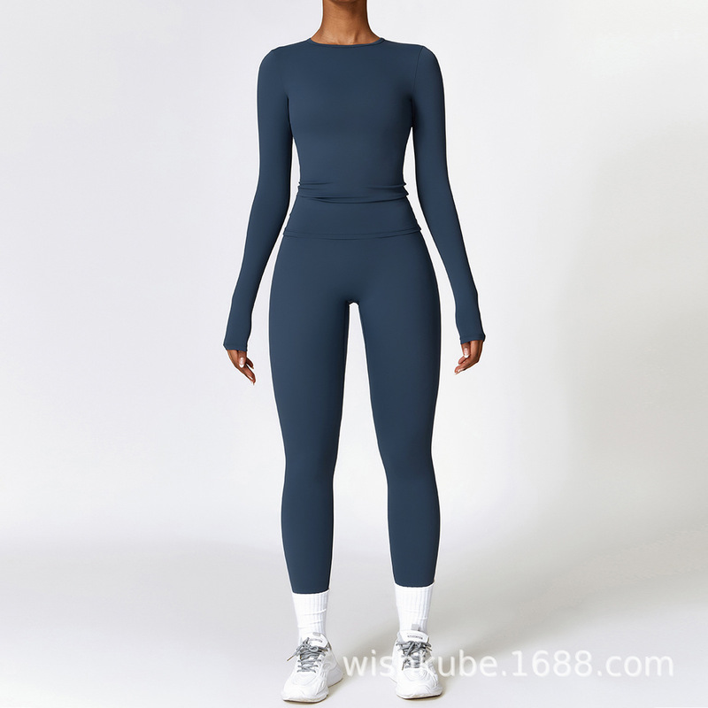 クロスボーダー女装両面磨毛ガードル通気純色トレーニングヨガ服スポーツランニングトレーニング服2515|undefined