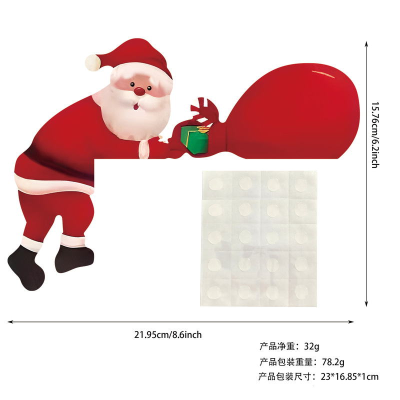 跨境圣诞节木质门框装饰品创意转角门框装饰侏儒圣诞老人挂件|undefined