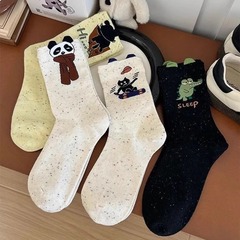 搞怪卡通襪子女春秋中筒襪棉夏季薄款ins潮韓版長筒襪可愛日系襪