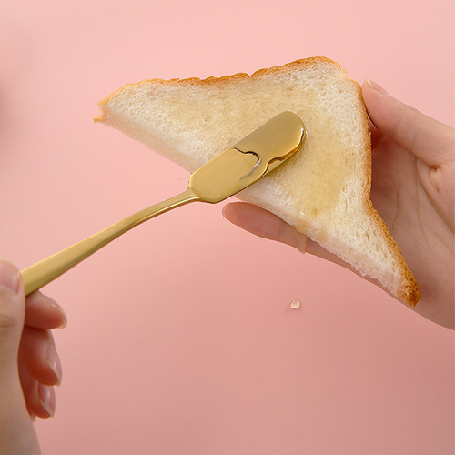 Pure 304 stainless steel butter knife Japanese style cow butter cheese dessert sauce knife jam adding thick Western cuisine knife