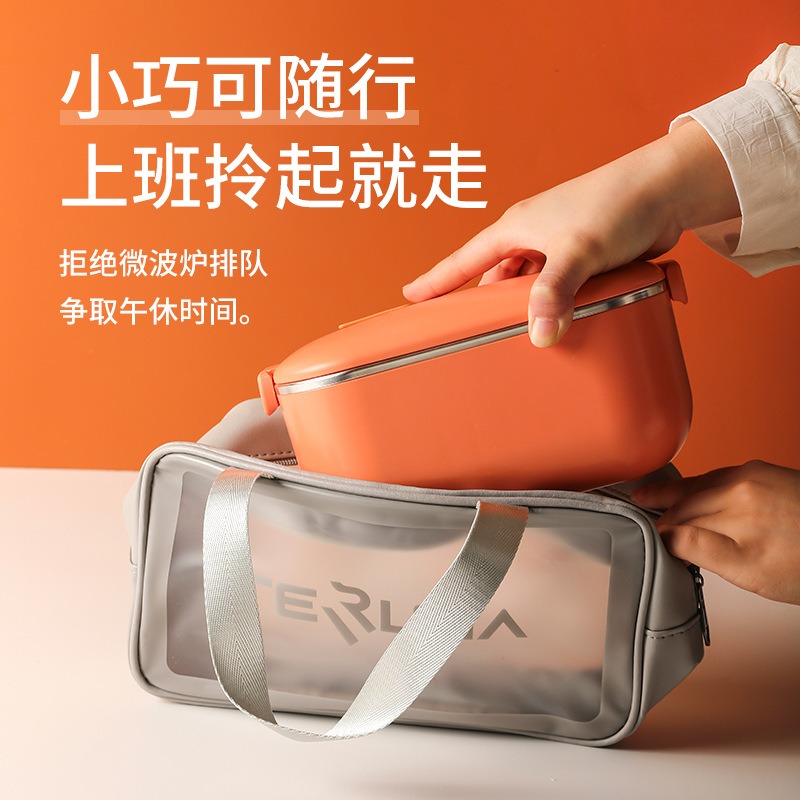Caja de almuerzo de calefacción de acero inoxidable 304 enchufable eléctrico sin inyección de agua engrosada portátil calefacción eléctrica aislada caja de almuerzo caja de Bento Coche