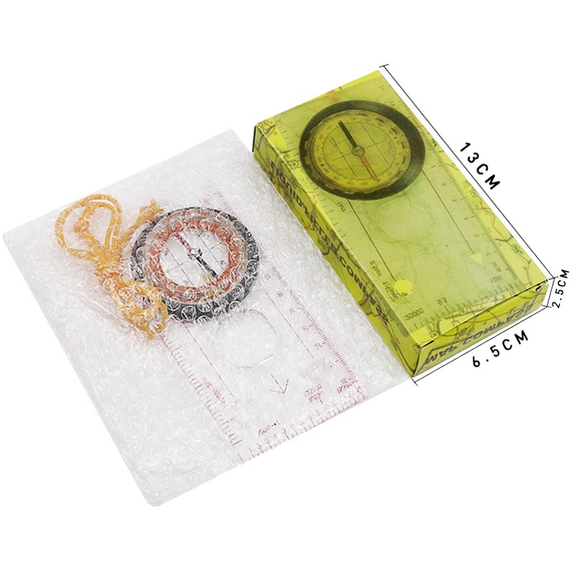 Viajes al aire libre senderismo escalada supervivencia suministros escala brújula puntero acrílico mapa DC45-5C