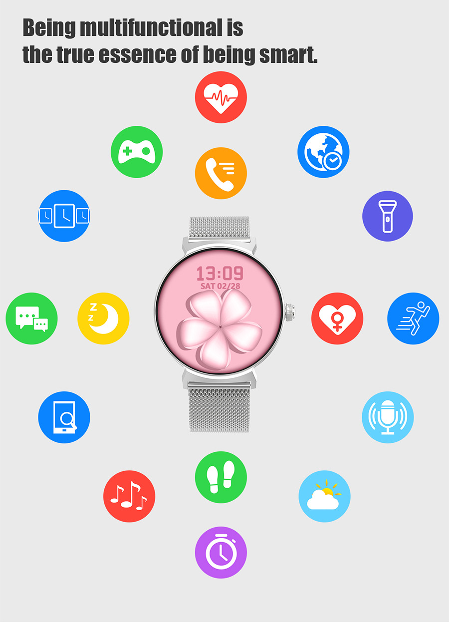 DT4 Smart Watch Damen 1,45'' BT Anruf Sprachassistent_voghion.com