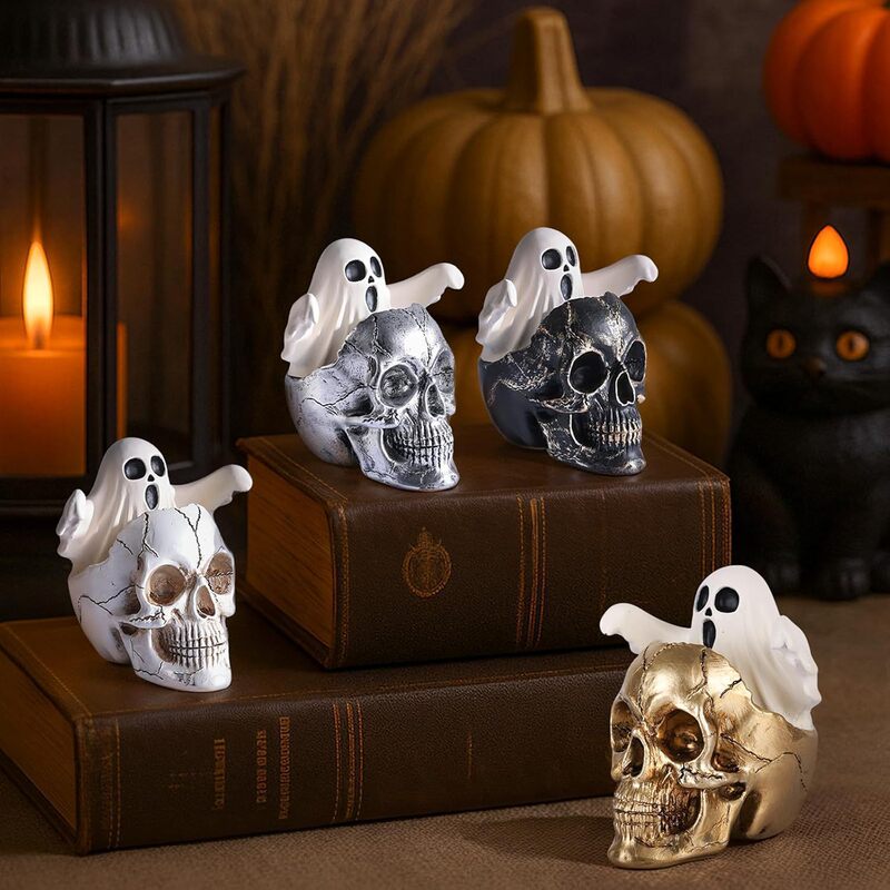 跨境新品万圣节Ghost Skeleton可爱雕像办公桌家居桌面装饰品礼物|undefined