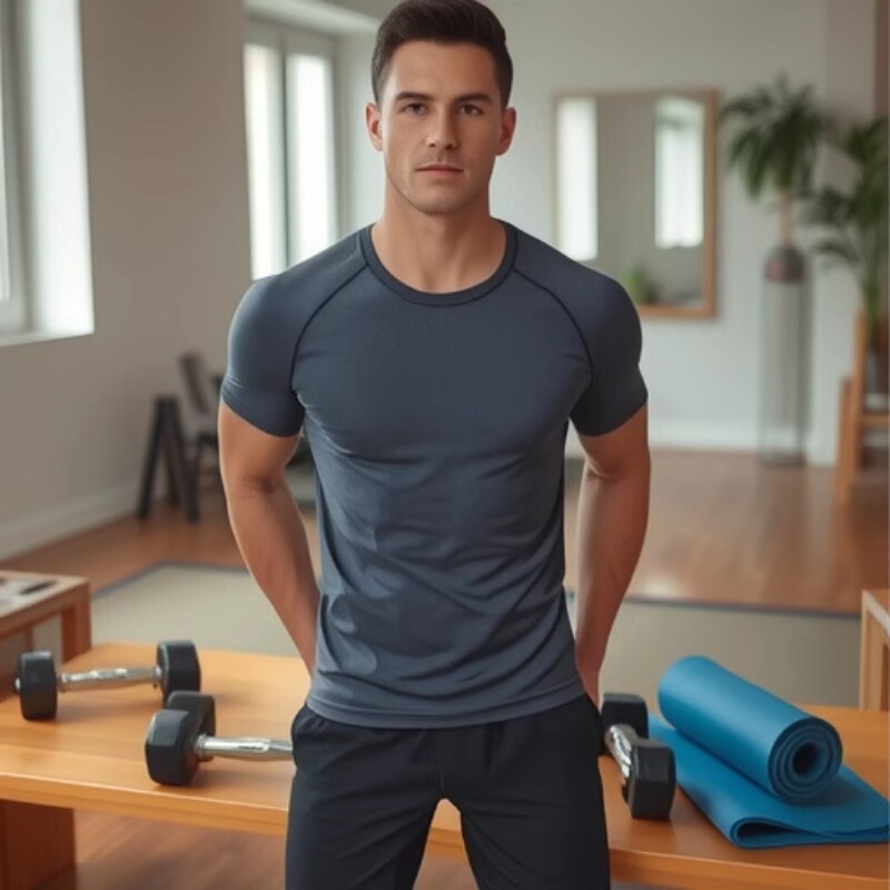Men's Pro Tight-Fitting Sportswear Equipment Fitness Training Short-Sleeved T-Shirt High-Elastic Quick-Drying Clothing Round-Neck Compression Clothing Men's Pro Tight-Fitting Sportswear Equipment Fitness Training Short-Sleeved T-Shirt High-Elastic Quick-Drying Clothing Round-Neck Compression Clothing