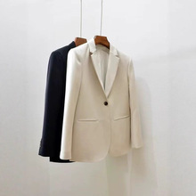 Theory2025早春新品女装 三醋酸纤维混纺侧开叉两色职业西服外套
