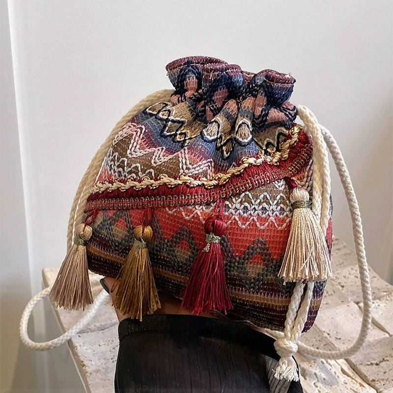 Brand ethnic one-shoulder bag, shoulder bag, handmade, internet celebrity