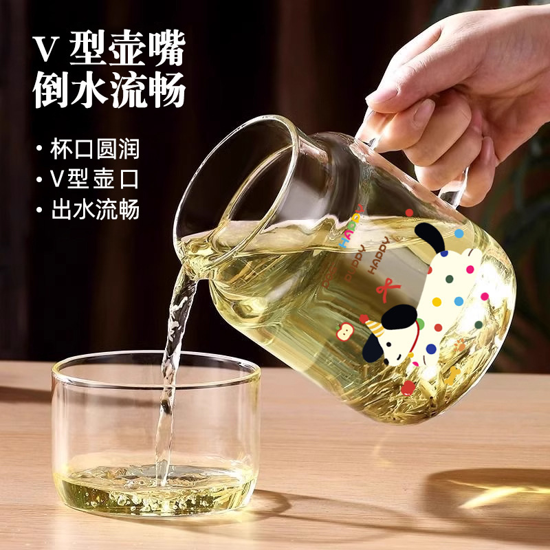 蓋付きガラスカップ、一人用ドリンクカップ、家庭用ドリンクカップ、女性用新モデル2025耐熱ハンドル付き大容量ティーポット|undefined