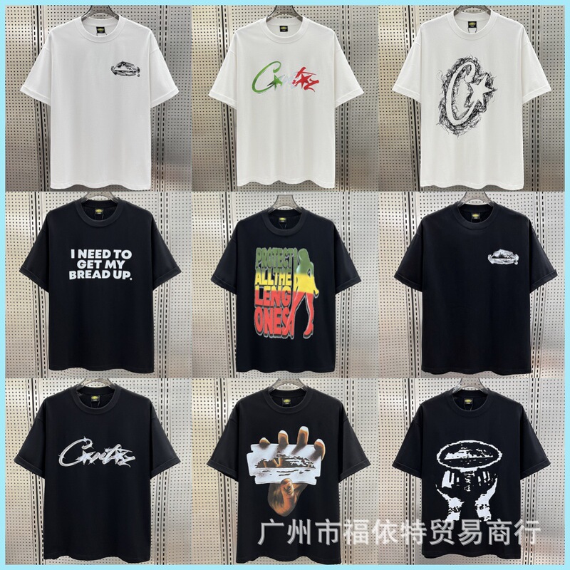 Cross-Border Fashion Cort Alcatraz Letter Pattern Blade Colorful Printed Men's Short-Sleeve Summer Trendy T-Shirt