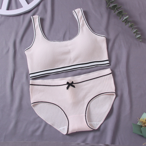 [Send in seconds] Children's pure cotton underwear two-piece set without wire bra, junior high school and high school student bra