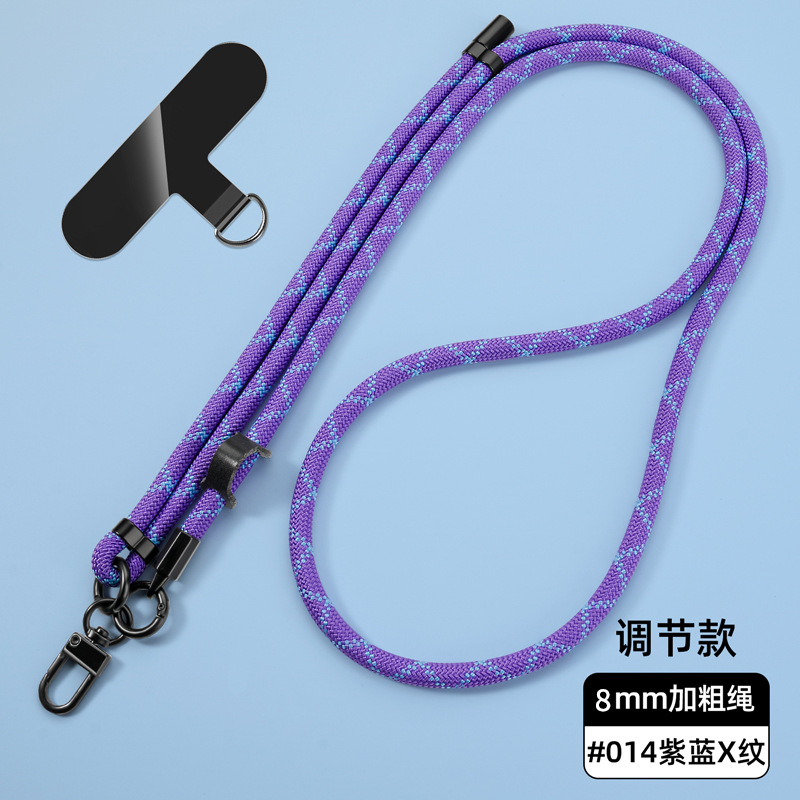 Cordón para teléfono móvil de 8mm, cuello colgante, mensajero, muñeca, eslinga de nailon resistente, cuerda anti-pérdida, longitud ajustable, espalda