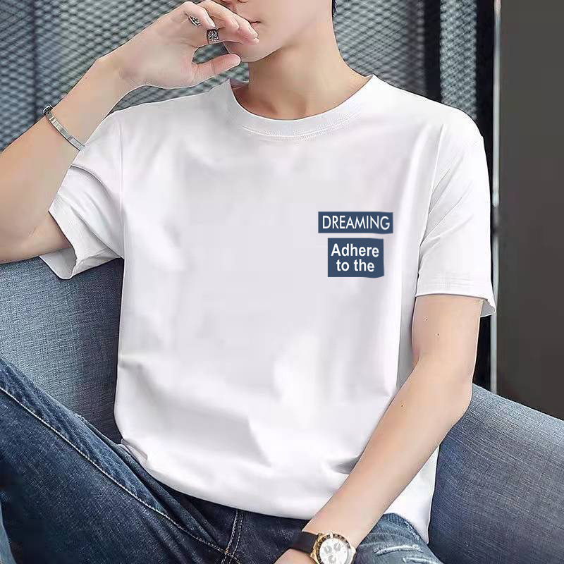 El Comercio exterior transfronterizo nueva camiseta casual de los hombres cuello redondo de manga corta Camiseta de los hombres Slim impreso deportes camisa de fondo