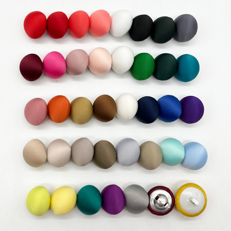 Mushroom buckle high-end exquisite acetate satin cloth button suit dress coat shirt satin silk cloth buckle