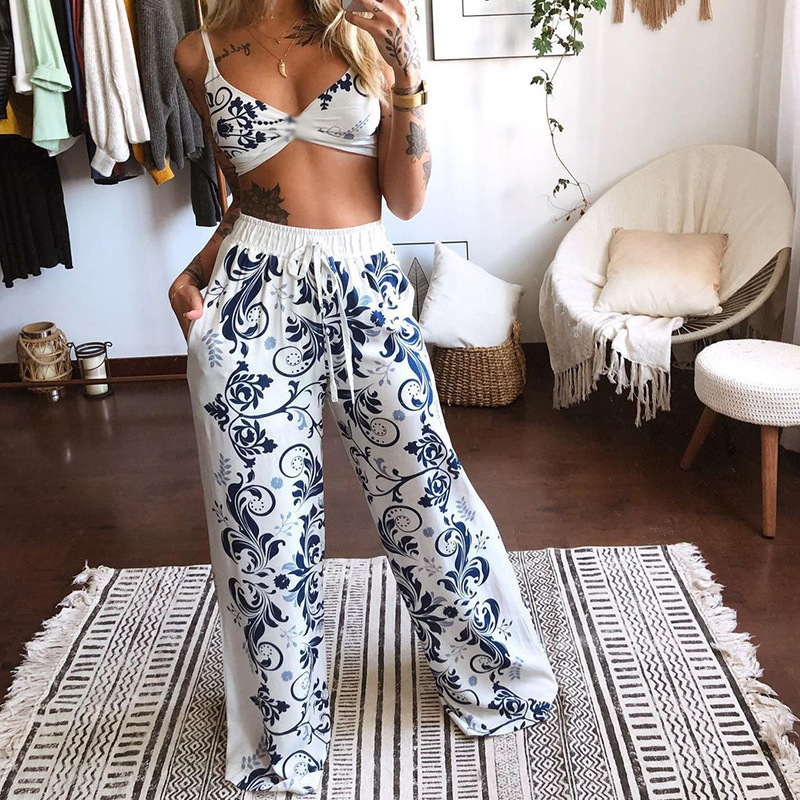 Daily Street Women's Sexy Printing 4-way Stretch Fabric Polyester Printing Backless Pants Sets Pants Sets display picture 17