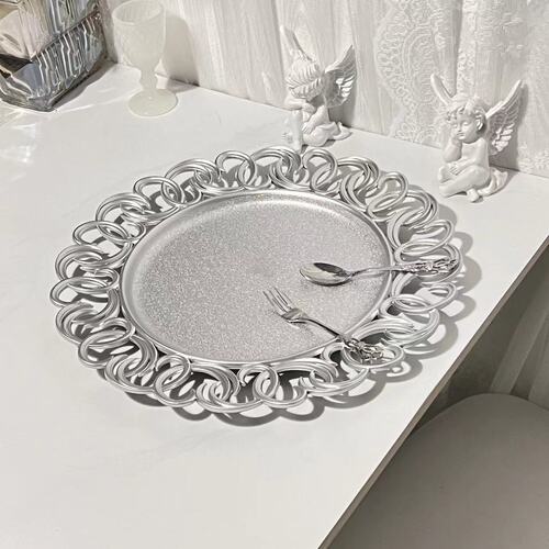 New European and American plate ins retro fruit plate gift wedding decoration tray living room fruit plate home gold and silver