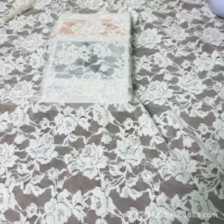 厂家现货锦棉微弹睫毛蕾丝面料婚纱女连衣裙辅料服装布料布匹批发