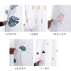 WBZ72021年新款透光不透人繡花窗簾紗防蚊防塵紗簾半遮光透氣簡約