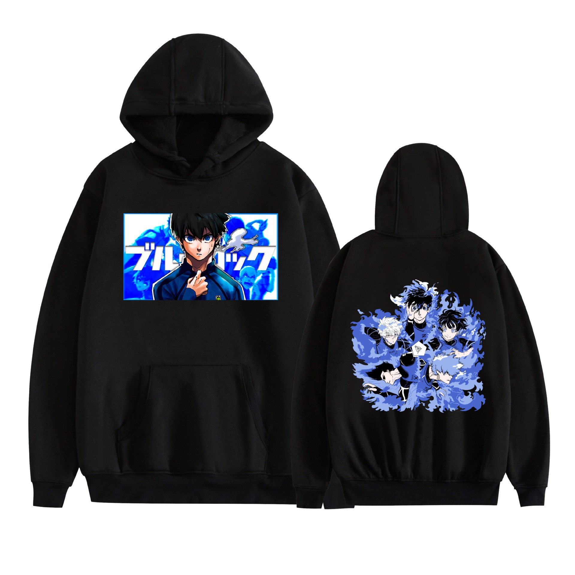 Nuevo estilo transfronterizo BLUE LOCK azul prisión animación periféricos hombres y mujeres suéter con capucha suelto casual