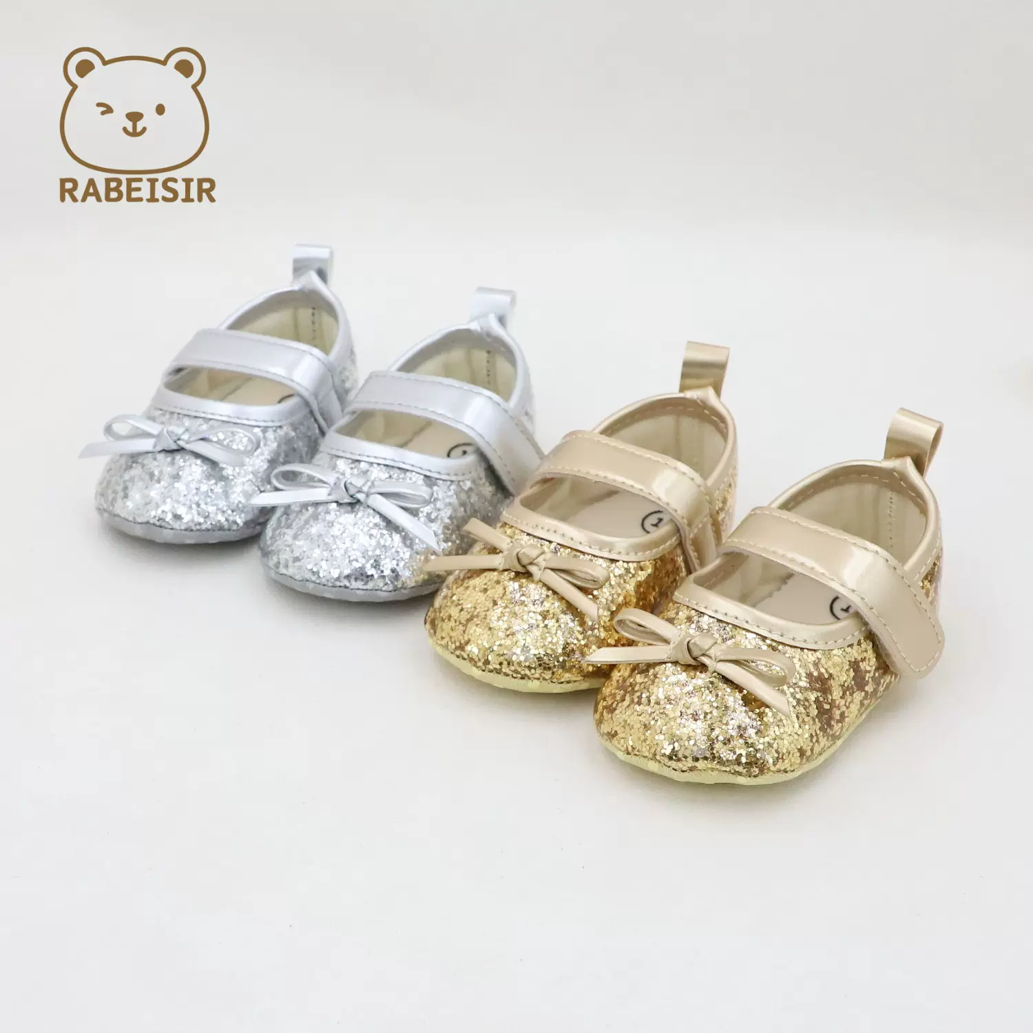 跨境宝宝平底鞋 亮片蝴蝶结婴儿步前鞋公主风0-1岁 baby shoe