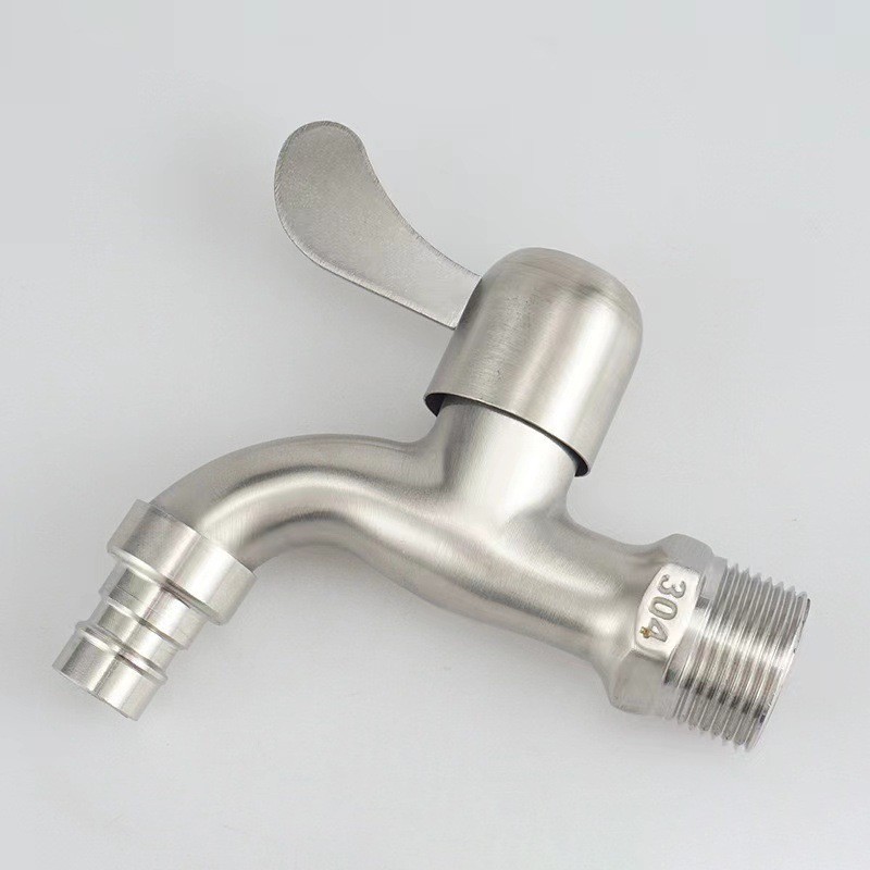 Manufacturer Wholesale 304 Stainless Steel Faucet Household Washing Machine Extended Faucet Mop Pool Bathroom Quick Opening Faucet