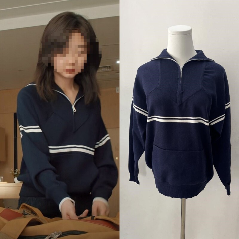 Long-Term In-Stock 2026 Autumn Collection Guilu Tan Songyun and Gu Xiaoxing's Same Style Zip-Up Lapel Knit Sweater Sweatshirt Top