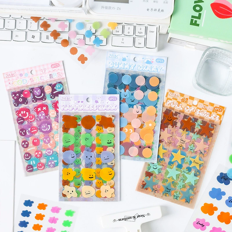 ZABC плоская наклейка серия Sweet label INS милый ручной отчет DIY материал украшение наклейка 6 штук в 4 модели