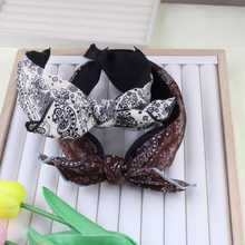 法式复古腰鼓花纹蝴蝶结发箍ins高颜值宽边压发头箍百搭发带发饰