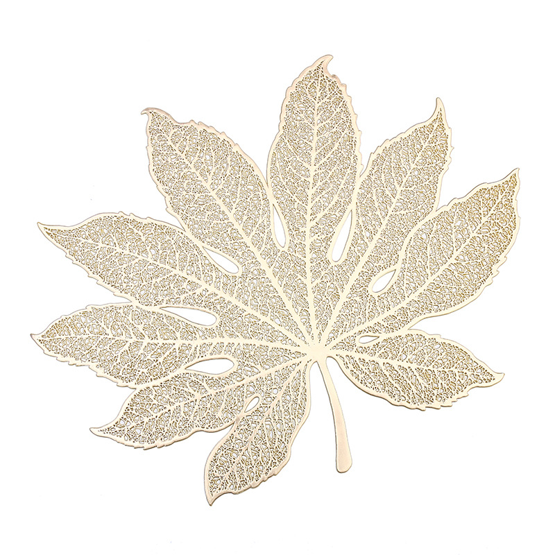 Amazon estilo francés imitación hojas de PVC almohadilla de café creativa alta sensación almohadilla de aislamiento térmico almohadilla de aislamiento térmico restaurante de lujo ligero