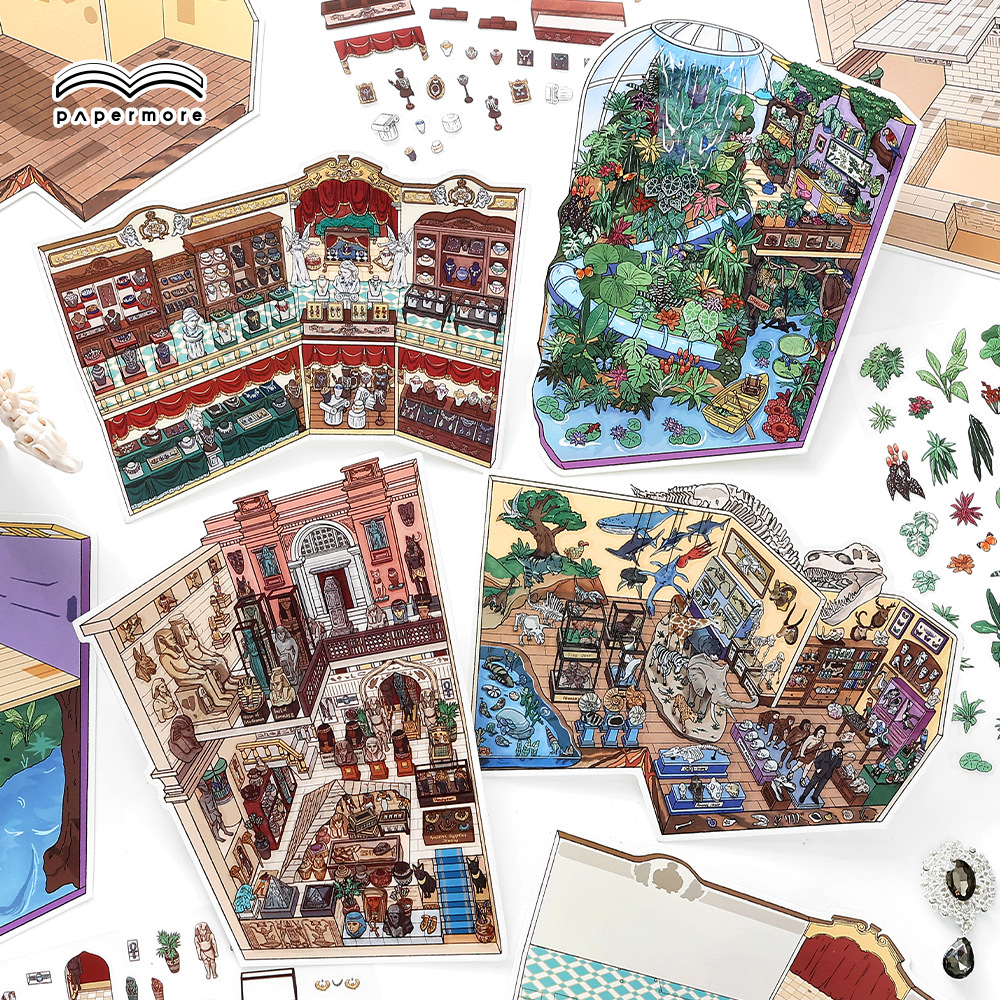霁旅PaperMore小角落第八弹系列2.5D造景贴纸手工diy微缩场景贴画