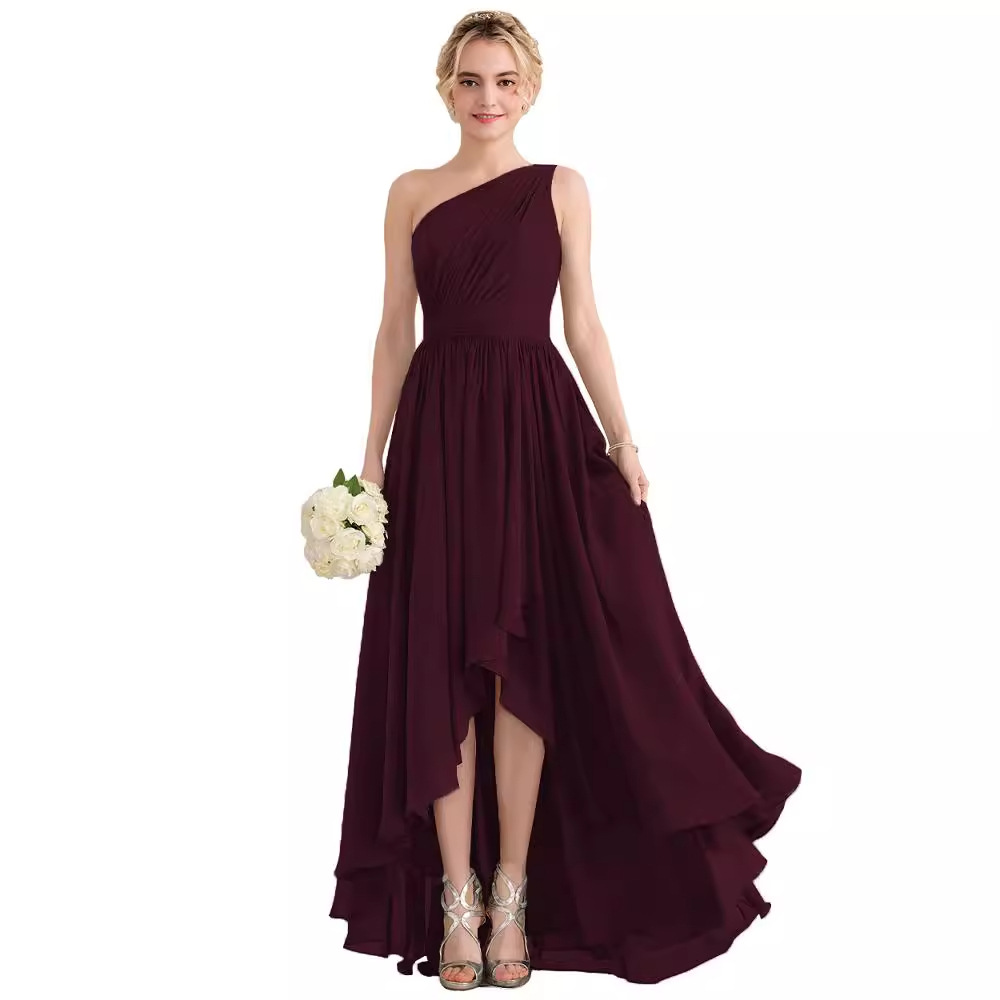 Vestido de noche para mujeres verano 2026 nuevo temperamento hombro pequeño cola celebridad fiesta de cumpleaños vestido diario