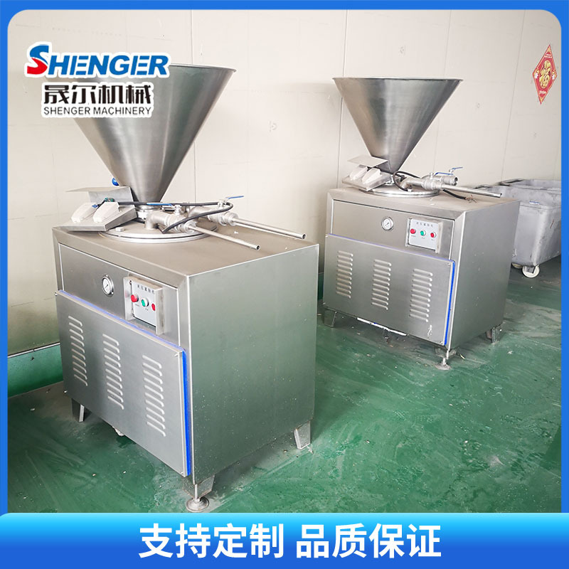 鳕鱼肠液压灌肠机 全自动连续式扭结灌肠设备 双管米肠红肠灌肠机