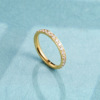 Zirconium, ring, accessory stainless steel, diamond encrusted, 18 carat, wholesale