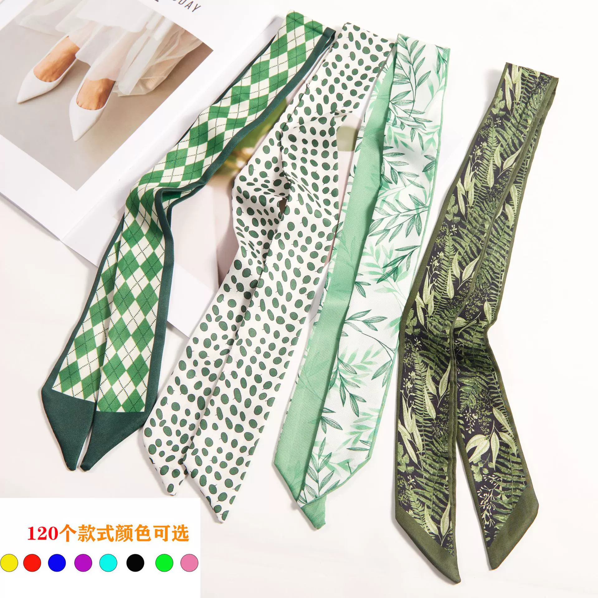 定制百搭丝巾碎花飘带绑发带长条高级印花绑包丝带DIY伴手礼絲巾