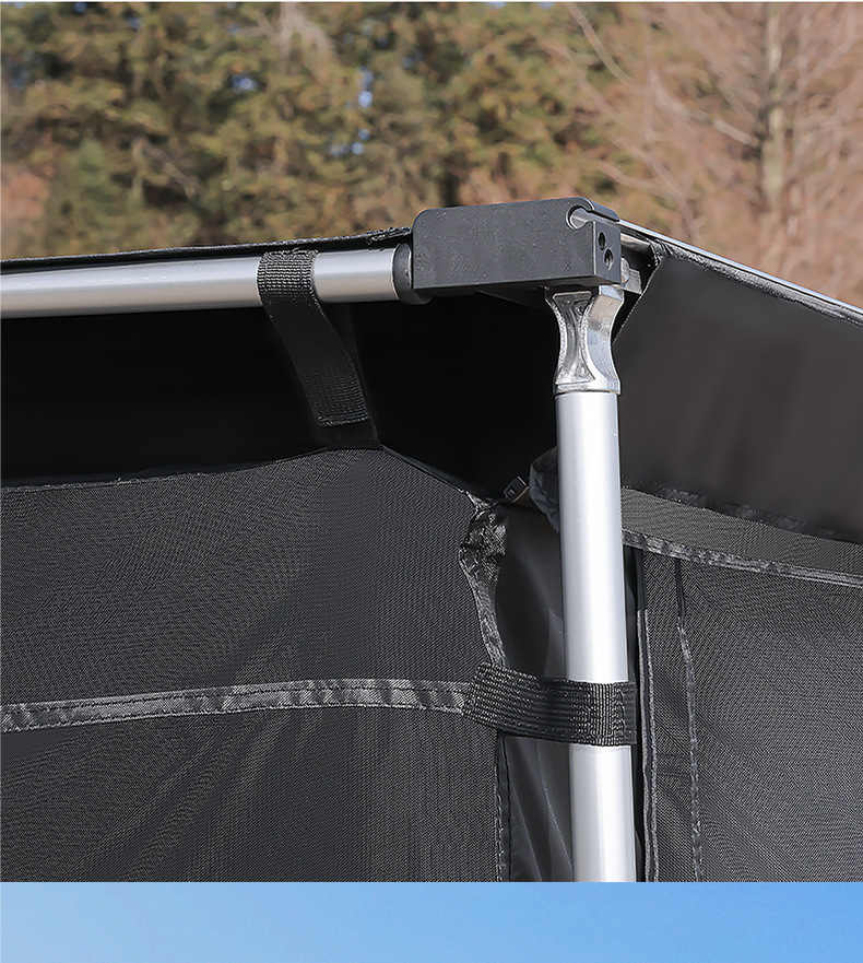Outdoor Black Rubberized Car Side Tent Side Tent Cloth House Cloth Expansion Camping Style Car Sunshade and Rainproof Wholesale
