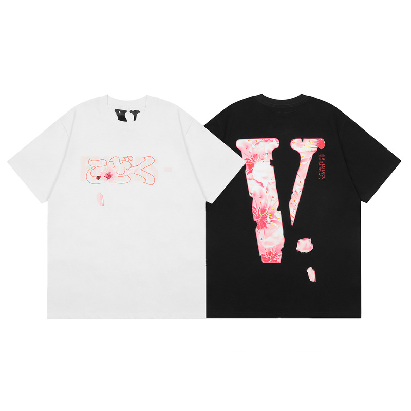 Cross-Border New Vlone Jerry Short-Sleeved Large V Loose Short-Sleeved Men and Women Couple Wang Yibo Same Style T-Shirt Trendy Brand