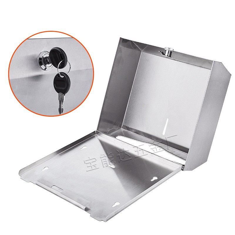 Caja del tejido del acero inoxidable 304, caja montada en la pared del tejido con la cerradura, caja de papel grande del rollo, transfronteriza