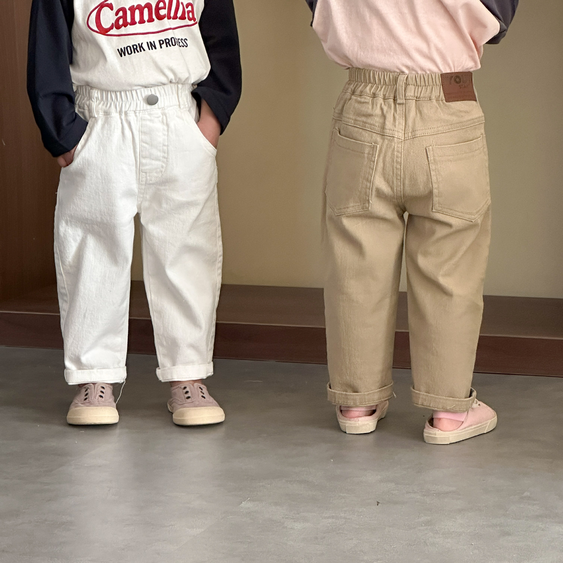 Children's cotton spring autumn elastic trousers for boys